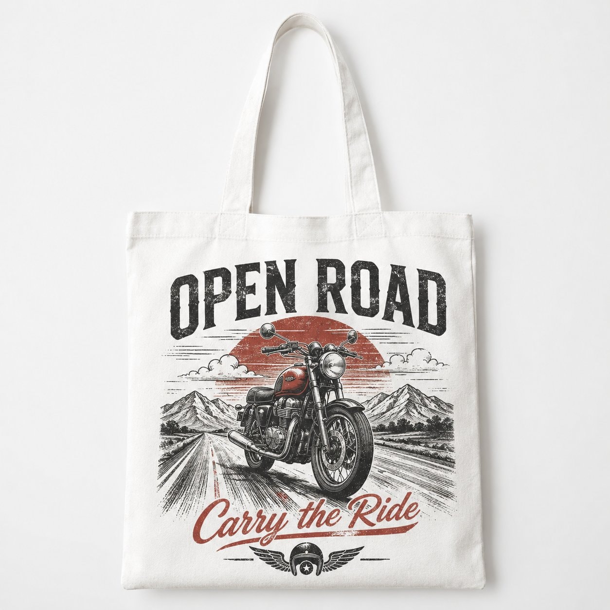 Open Road Motorbike Tote Bag